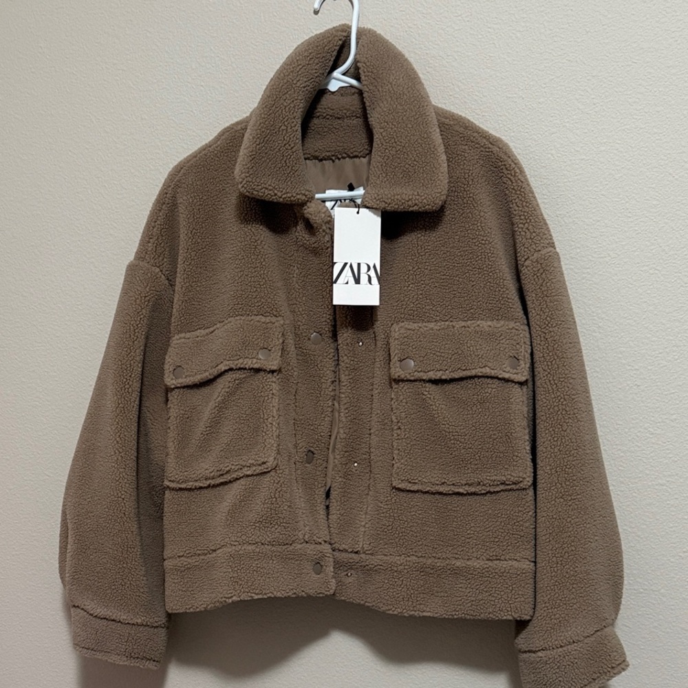 Zara Tan Fleece Jacket